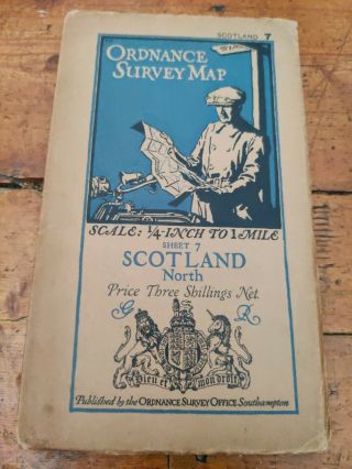 Vintage Cloth Ordnance Survey Map Of North Scotland
