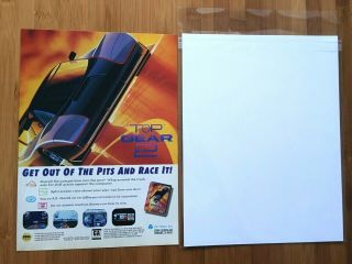 Top Gear 2 Sega Genesis 1994 Vintage Video Game Poster Ad Print Art Racing Rare 2