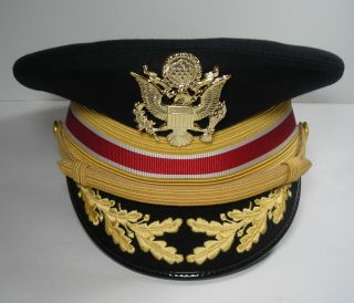 Us Army Military Peaked Hat Lieutenant Colonel Dress Uniform Cap Size 7 5/8 Vtg