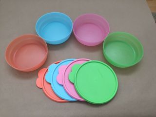 Tupperware Set of 4 Microwave Cereal Bowls & Seals 2 - cup/500mL 2