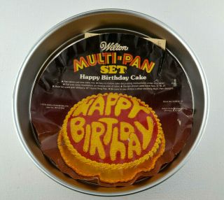 Wilton Multi - Pan Set Happy Birthday Cake With Instructions 1976 Vintage 503 - 611