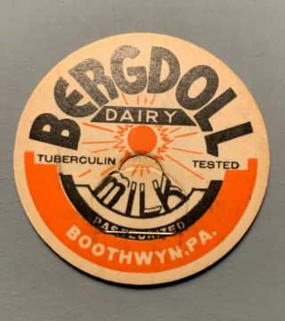 Vintage Milk Cap BERGDOLL DAIRY Boothwyn,  PA 2