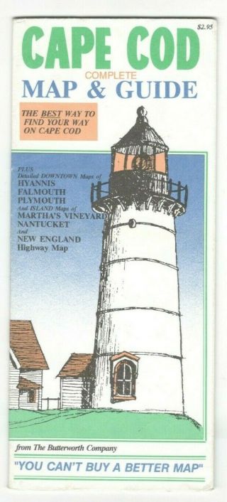 Vintage Cape Cod Massachusetts Map & Guide Road Map Travel Brochure Rm5