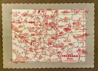 Vintage Beer Ephemera Coors Beer Paper Placemat Map 1960s