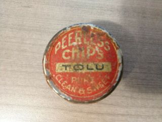 Peerless Chips Chewing Gum Tin - Texas Gum Company - Empty