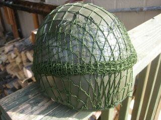 East German Paratrooper Helmet With Camo Helmet Net Looks Almost Unissued Small