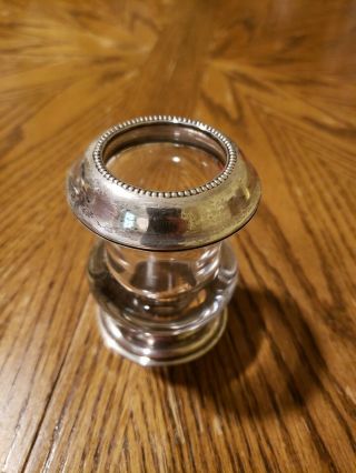 Vintage Frank M.  Whiting Sterling Silver Glass Toothpick Holder 3 1/4 