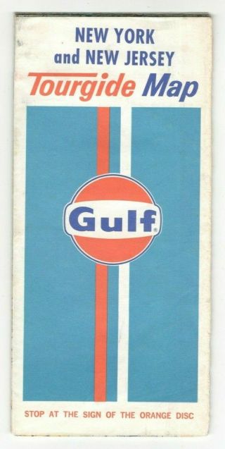 Vintage Gulf Gas Station York & Jersey Road Map Travel Brochure Rm2