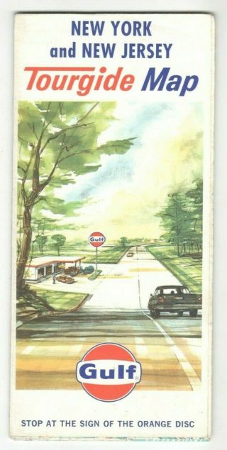 Vintage Gulf York Jersey Road Map Travel Brochure Rm5
