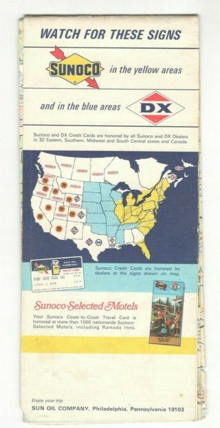 Vintage SUNOCO KENTUCKY TENNESSEE Road Map Travel Brochure RM7 2