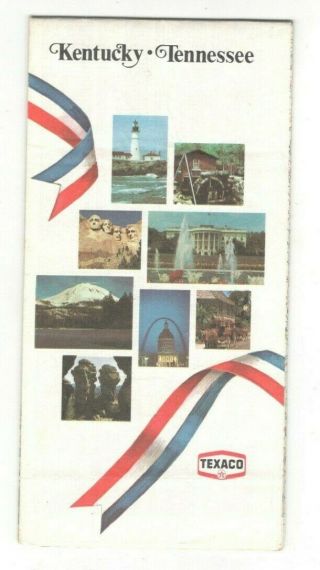 Vintage Texaco Gas Station Kentucky Tennessee Road Map Travel Brochure Rm3