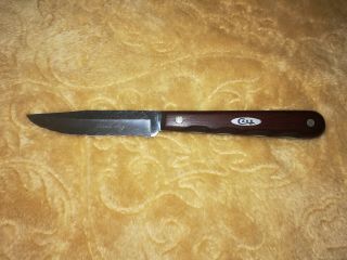 Vtg Case Xx M 221 Cp 3 " Serrated Full Tang Paring Knife Wood Scales Miracl - Edge