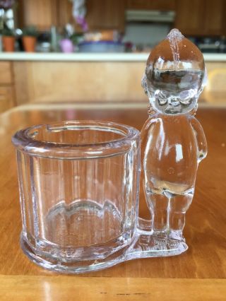Kewpie Glass Toothpick Holder / Candy Container 2862 Geo Borgfeldt & Co.  Ny.