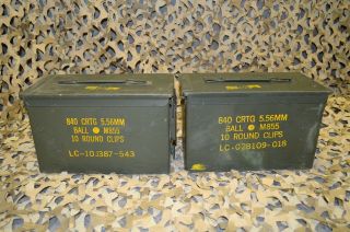 2 Pack 50 Cal M2a1 Ammo Can Completely