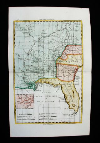 1770 Bonne - Map Of North America,  United States,  Louisiana,  Florida