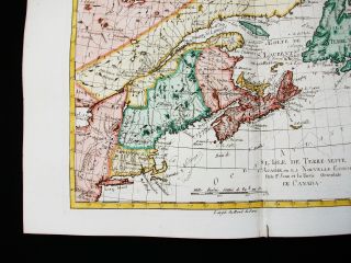 1770 BONNE - Map of NORTH AMERICA,  CANADA,  NOVA SCOTIA,  HALIFAX,  ACADIA 4