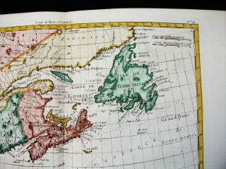 1770 BONNE - Map of NORTH AMERICA,  CANADA,  NOVA SCOTIA,  HALIFAX,  ACADIA 5