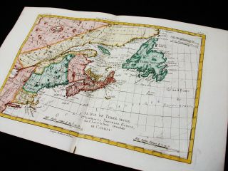 1770 BONNE - Map of NORTH AMERICA,  CANADA,  NOVA SCOTIA,  HALIFAX,  ACADIA 6