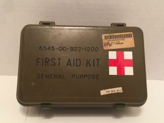 Vintage Us Military First Aid Kit Box - 1993 Expired