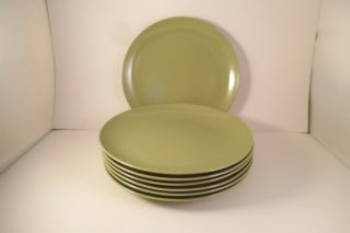 Vintage Od Oneida Deluxe Plastic Melamine Green Flower Set Of 7 Salad Plates