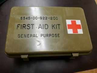 Vintage Us Army General Purpose First Aid Kit 6545 - 00 - 922 - 1200,  Full / Intact