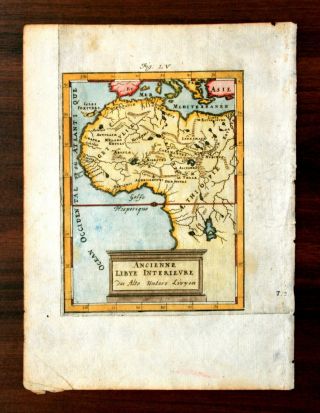 00739 Mallet Map,  1685 North & West Africa,  Copper Plate Engraving,  Hand Colored