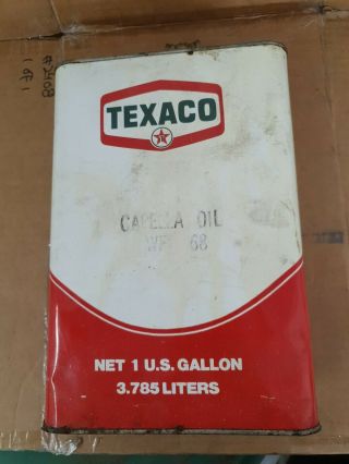 Vintage Texaco Capella Oil 1 Gallon Oil Can Empty