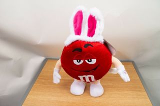 Mars M&m Red With Easter Bunny Ears Animated Figurine - With Tags