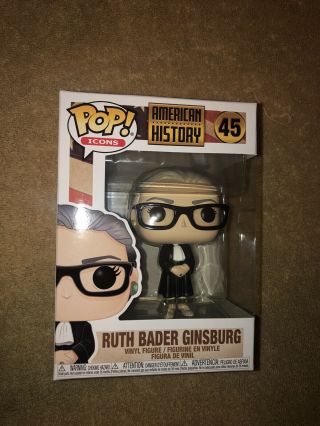 Funko Pop Icons: Justice Ruth Bader Ginsburg Vinyl Figure With Pop Protector