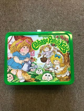 1983 Cabbage Patch Kids Rare Metal Lunch Box With Thermos Nos