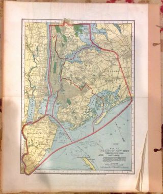 Ny 1897 York City Map Nyc Manhattan Brooklyn Long Island City Virginia Atlas