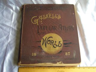 1887 Gaskell’s Popular Family Atlas Of The World (complete) Ships 2 Us