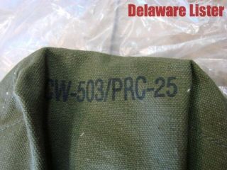 US Military Radio Equipment OD Green Canvas Storage Bag/Pouch CW - 503/PRC - 25 3