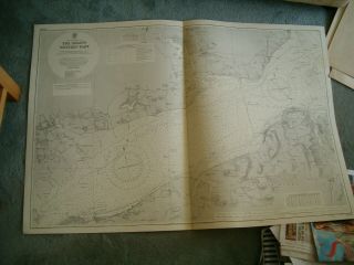 Vintage Admiralty Chart 2040 Uk - The Solent - Western Part 1935 Edn