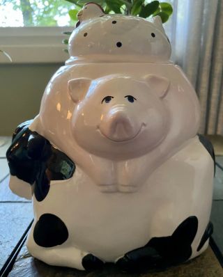 Cow Pig And Chicken Cookie Jar