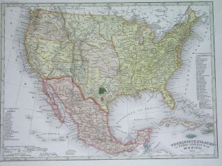 1852 Map Texas With Colonies Austin United States Washington York