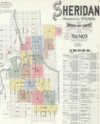 Sheridan,  Wyoming Sanborn Map© Sheets 17 Maps On Cd Made In 1907 Color