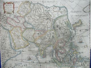 Antique 1663 Map Of Asia,  China,  Japan,  Anna Seile