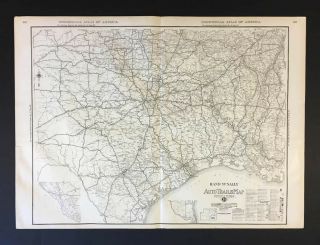 Texas 1920s? Rand - Mcnally Commercial Atlas Auto Trails Map.