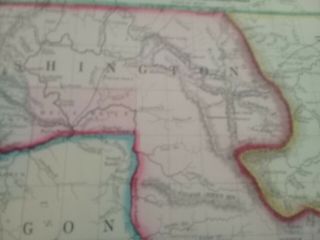 1860 Mitchell ' s General Atlas Map Was Oregon,  Washington,  British Columbis 2