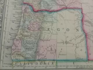 1860 Mitchell ' s General Atlas Map Was Oregon,  Washington,  British Columbis 3