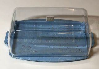 Zak Covered Butter Dish Plastic Blue Sprinkles Tray