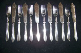 Vintage Fish Set Knives & Forks Stainless