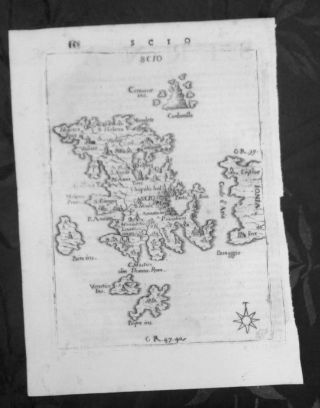 Greece Island Scio Isole Francesco Piacenza 1688 Χάρτης της Χίου