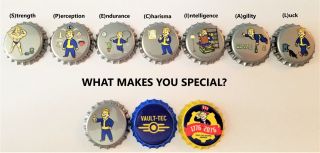 Set Of 10 Fallout Unofficial Vault Tec Special Bottle Caps Quality Made,  V - 76