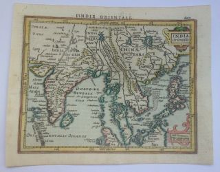 Southeast Asia 1613 Mercator Hondius Atlas Minor Unusual Antique Map