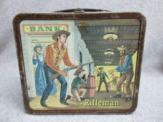 1961 Rifleman Tv Western Lunchbox 7,  Horses,  Guns,  Bank Robbery,  Rifles