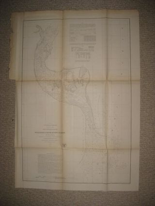 Early Antique 1855 Winyah Bay Georgetown Harbor South Carolina Map Lowcountry Nr