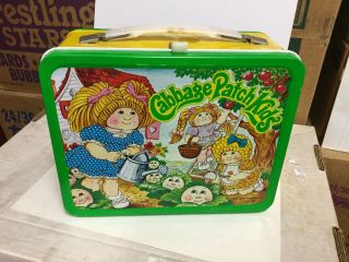1983 Cabbage Patch Kids Rare Metal Lunch Box With Thermos