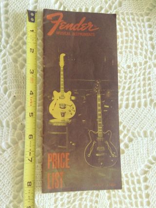 Vtg 1968 Fender Electric Instruments Price List Guitar Telecaster Jaguar,  Amps